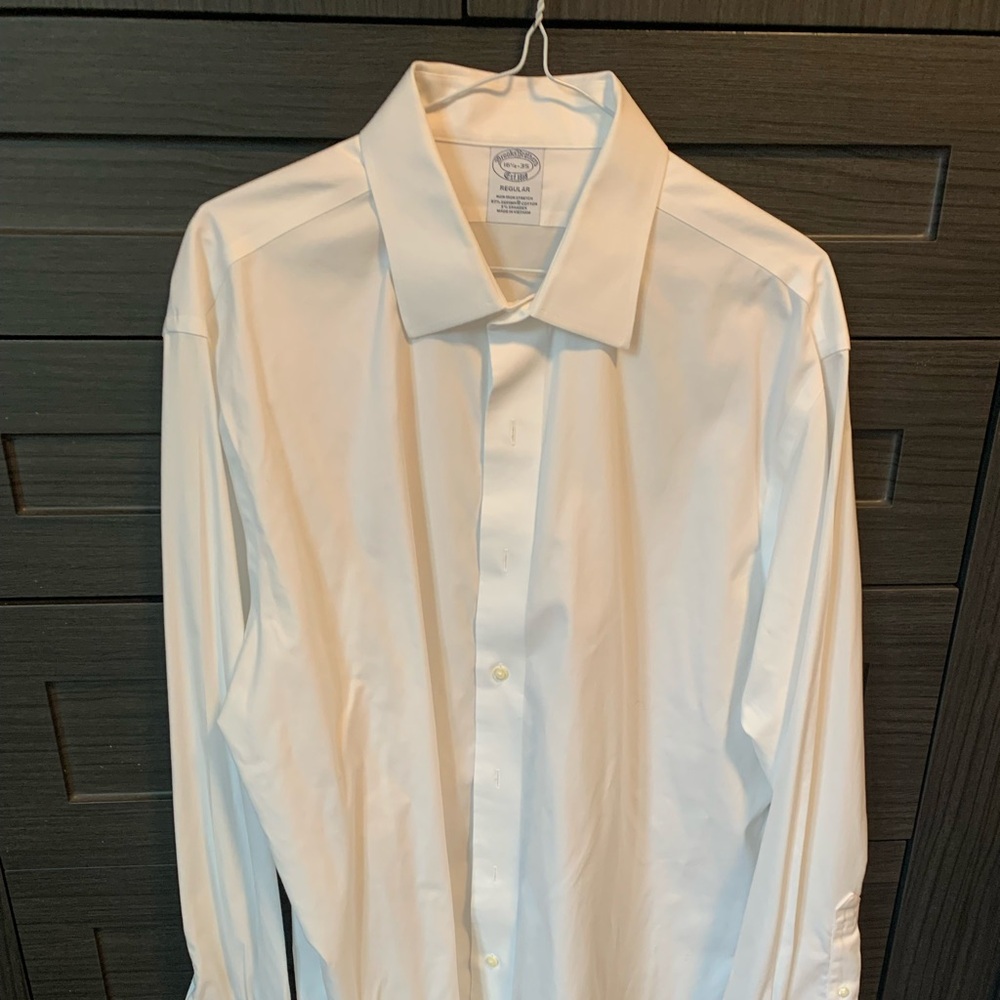 Brooks Brothers plain white non-iron shirt with French Cuffs